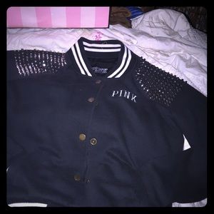 Pink Victoria’s Secret bomber jacket EUC size S